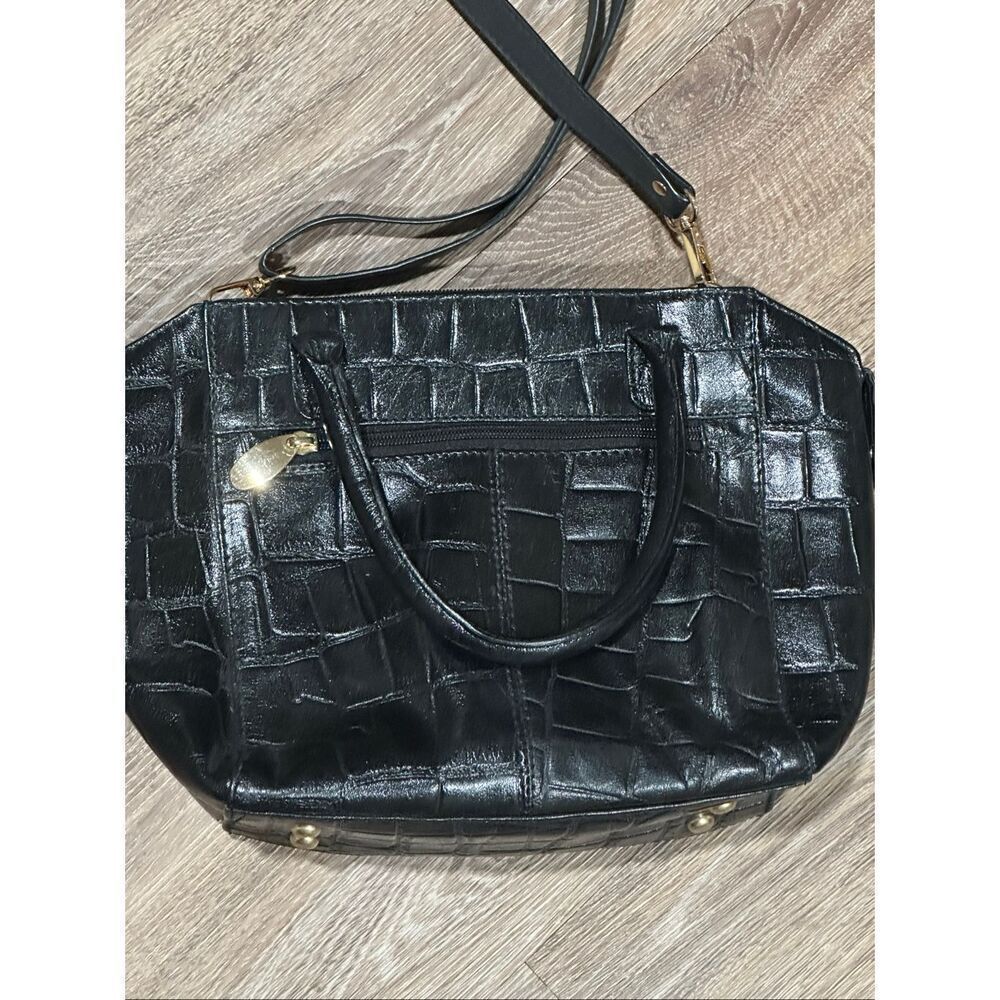 Ashwood black small croc embossed leather purse - Picture 3 of 10